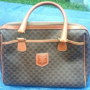 Auth Celine Macadam Leather Handbag Italy